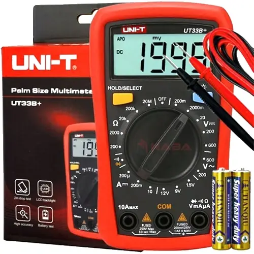 UNI-T UT33B+ Digital Multimeter | AC/DC Voltage, Current & Resistance Tester