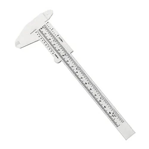 150mm Plastic Slide Caliper Double Scale Vernier Caliper – White Color
