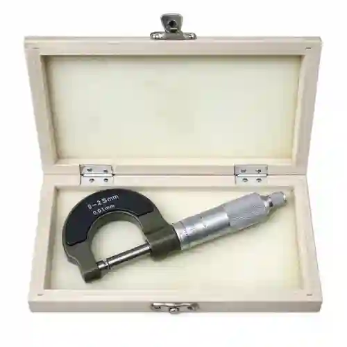 Micrometer Screw Gauge 25mm in Wooden Box – Precision Mechanical Micrometer