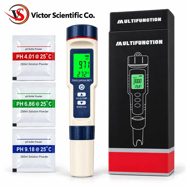 5-in-1 Digital Water Quality Tester Meter for TDS, EC, pH, Salinity & Temperature related product - Victor Scientific Co.