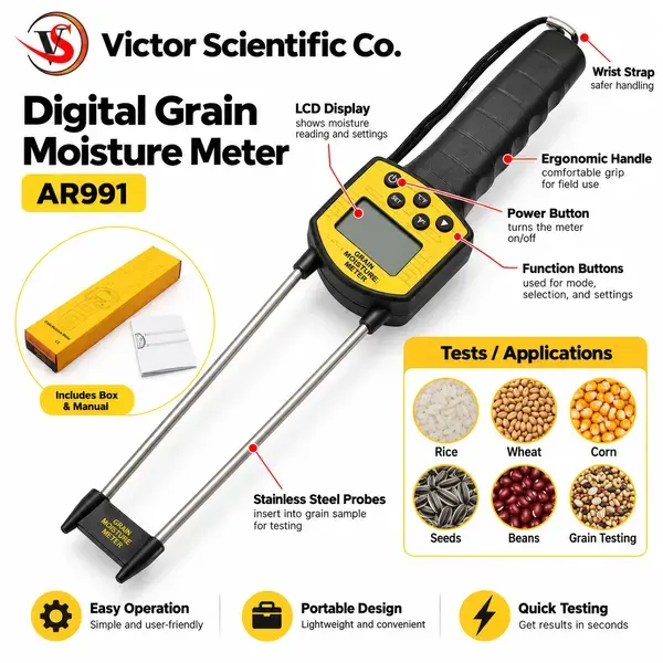 Grain Moisture Meter AR991 Smart Sensor | Digital Grain Moisture Tester Bangladesh related product - Victor Scientific Co.