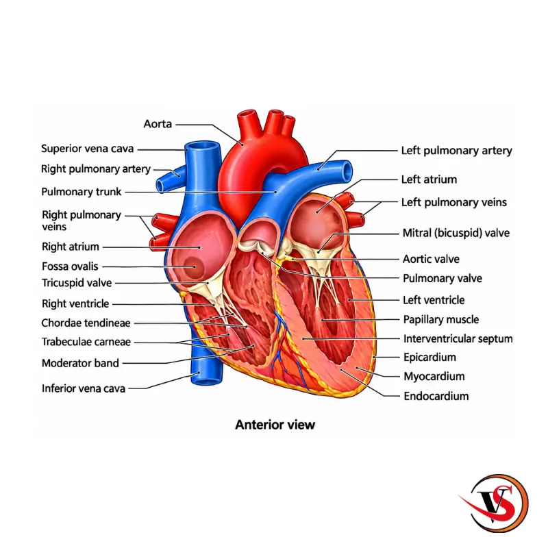 Human Heart Model - 2-Part Life-Size Anatomical Medical Teaching Aid Educational Equipment - Victor Scientific Co.